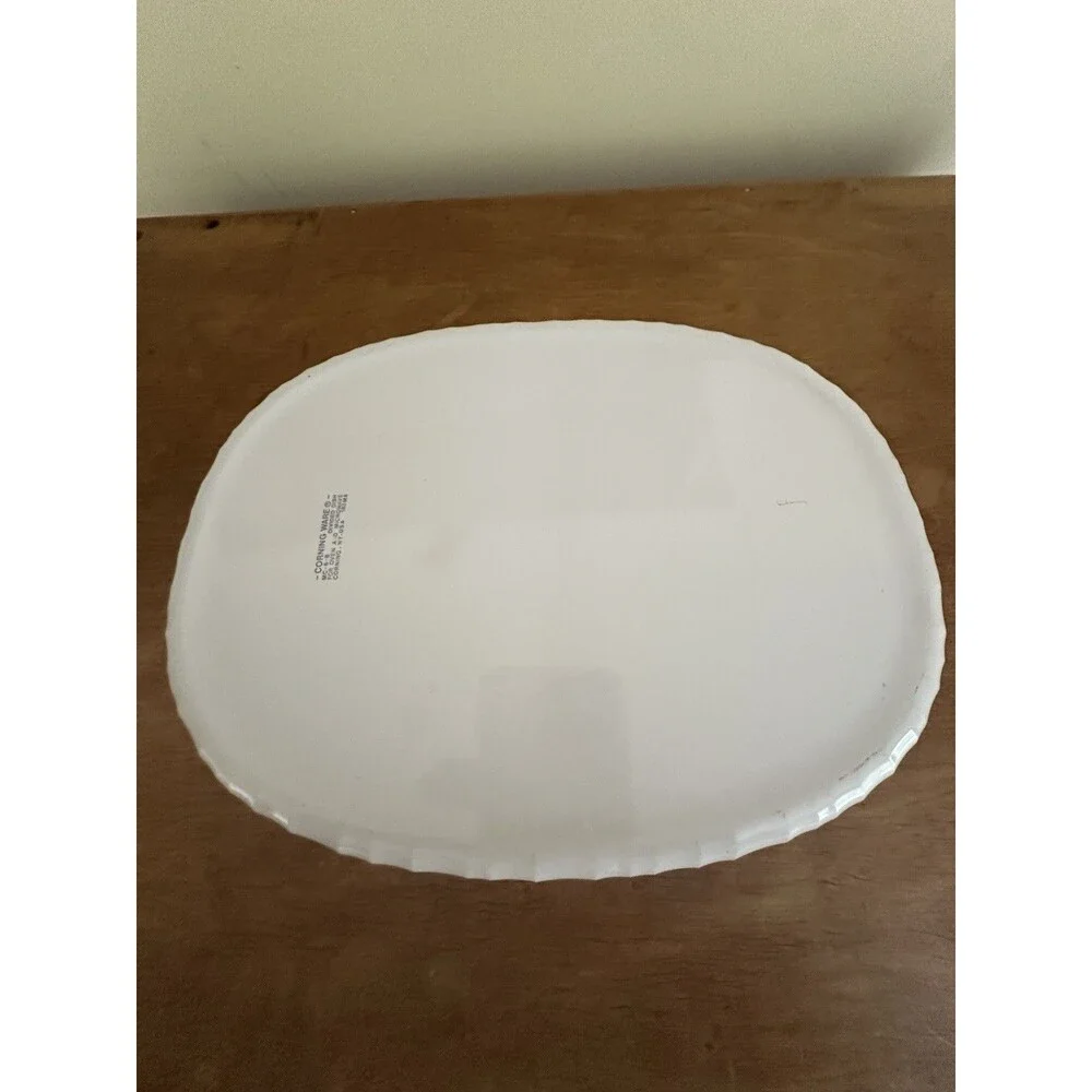 Corning Ware White MC-6-B Divided Oval Casserole Dish 1.8 Liter Vintage